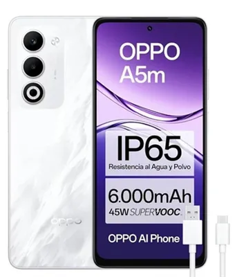 Zdjęcie produktu dla OPPO A5m, 16,9 cm (6.67"), 720 x 1604 px, 8 GB, 256 GB, 50 MP, Biały