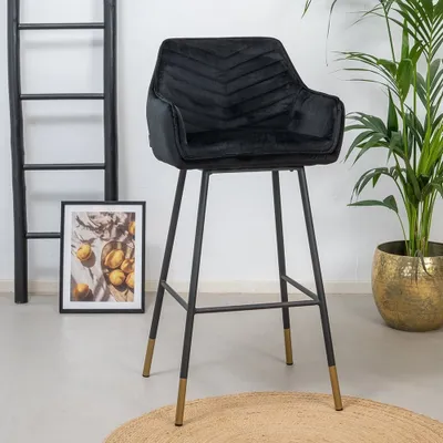 Produktbild von Design Barhocker Tresenhocker Sera V Gestell schwarz  schwarz