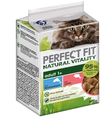 Produktbild von Perfect Fit Cat Mini Pouch Lachs& Hochseefisch (6 x 50 g)