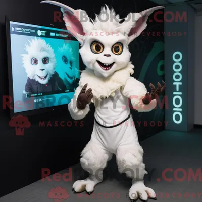 Produktbild von Weißes REDBROKOLY Chupacabra-Maskottchenkostüm mit Minikleid und Digitaluhren
