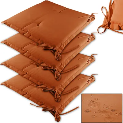 Image de DETEX® 4X Coussins de Chaise Crème Sydney Outdoor Hydrofuge 45 x 40 x 6 cm Coussin d'assise Garniture chaise de jardin