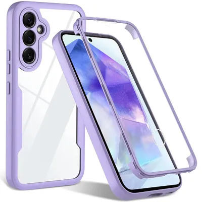 Produktbild von Techsuit ColorVerse 360 Hülle mit Schutzfolie für Samsung Galaxy A55 - Lila
