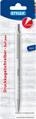 Produktbild von Druckkugelschreiber silber blauschreibend Metall Stylex 30230