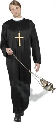 Produktbild von Boland Priester Kostüm Männer Schwarz Größe 50/52/54