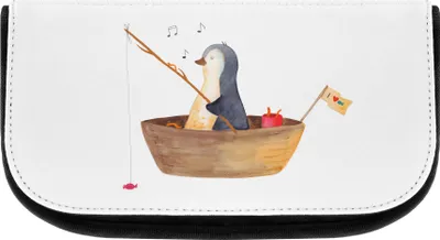 Produktbild von Mr. & Mrs. Panda Beauty Bag Pinguin Angelboot - Weiß - Geschenk, Kosmetiktasche, Kulturbeutel, Leben, Kulturtasche, kulturtäschchen, Scheidung, Optimistisch, Genießen