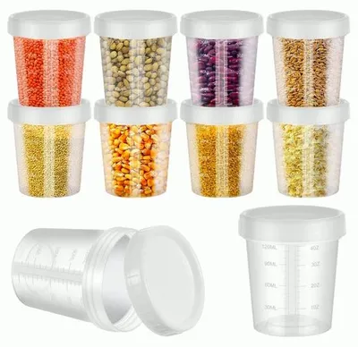 Immagine prodotto di Piccoli contenitori in plastica da 120 ml con coperchio