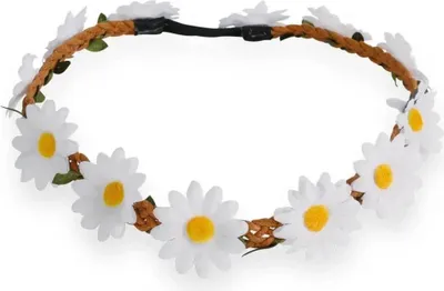 Produktbild von Blumen-Haarband mit Mageriten, für Erwachsene - Faschingszubehör