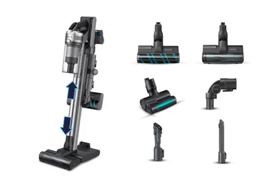 Produktbild von Samsung VS20R9046T3, 2-in-1-Stabstaubsauger, Staubbeutel, Titan, Trocken, HEPA, Multizyklonisch