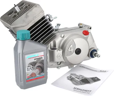 Zdjęcie produktu dla Silnik 50cc, 4-biegowy, 60 km/h obudowa srebrny - Simson S51, KR51/2 Schwalbe, SR50