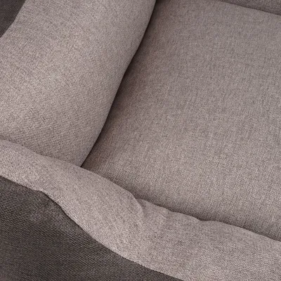 Produktbild von Knuffelwuff Velours Hundebett Luke mit feinem handgewebten Charakter M-L 85 x 63cm schwarz-grau