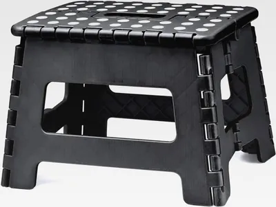 Produktbild von ® Faltbarer Klapphocker 22cm (S) |Klapphocker|Duschhocker|Faltbar und Tragbar|130kg Belastbarkeit|Geeignet für Küche,Haushalt,Bad,Garten und Camping (Schwarz)