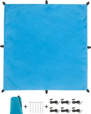 Produktbild von Sonnensegel PES UPF outdoor Quadrat 3x3 blau Polyester Thermobeschichtung silber Spannseile Her