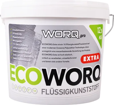 Produktbild von 12, 5 KG Ecoworq EXTRA Flüssigkunststoff - Dachabdichtung, Flachdachabdichtung