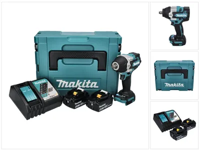 Immagine prodotto di Avvitatore a impulsi a batteria Makita DTW 700 RGJ 18 V 700 Nm 1/2" XPT Brushless + 2x batteria ricaricabile 6,0 Ah + caricabatterie + Makpac