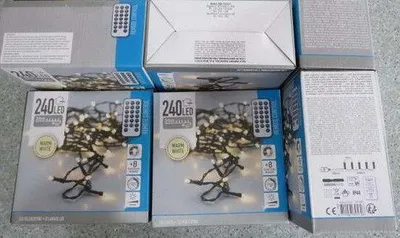 Produktbild von Lichterkette für Weihnachtsdekoration, 240 LED-Lichter, warmweiß leuchtend
