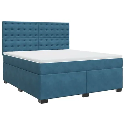Produktbild von Boxspringbett mit Matratze Blau 180x200 cm Samt