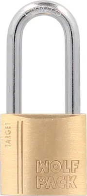 Immagine prodotto di Lucchetto in ottone con anello lungo, 25 mm. Arco temprato. Lucchetto per valigie, lucchetto per armadietto, lucchetto per porta