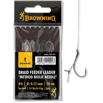 Zdjęcie produktu dla Browning Braid Feeder Leader Method Boilie Needle Gr.4 0,14mm 10cm
