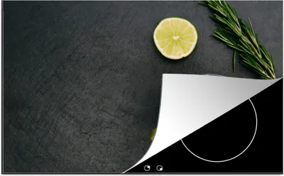 Produktbild von KitchenYeah© Herdabdeckplatte Cocktail - Glas - Zitrone , 85x52cm, Küche Deko, Glaskeramikkochfeld Herdabdeckung, Abdeckplatte fùr Kochfeld