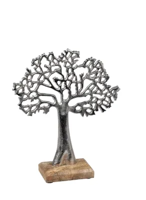Produktbild von formano Deko lebensbaum aus Alu Mango Holz zum Stellen Aufsteller 27 cm Tischdeko Dekoration