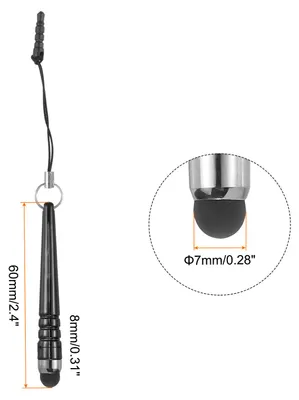 Produktbild von 5 Stš¹ck metallischer Eingabestift fš¹r Touchscreens, Aluminiumlegierung, kapazitive Mini-Metallstifte fš¹r universelle alle Touchscreen-Ger?te, Schwarz