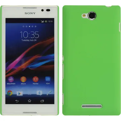Produktbild von PhoneNatic Case kompatibel mit Sony Xperia C - Hülle grün gummiert Hard-case + 2 Schutzfolien