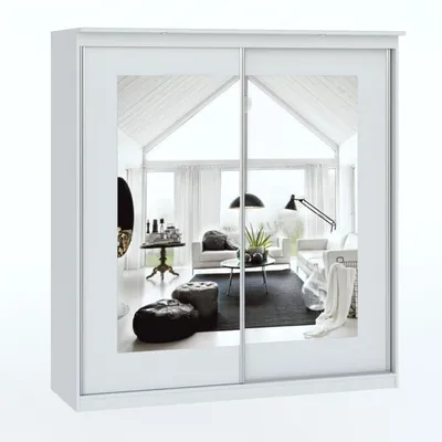 Produktbild von Kleiderschrank mit Spiegel 180 cm ODESSA - weiß