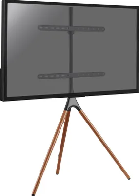 Image de Support chevalet design scandinave pour TV 45''- 65'' noir/noyer
