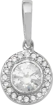 Productafbeelding van Halsketting voor dames, witgoud 375/1000, met zirconiumoxide - 18mm * 9mm; TRS107939KW