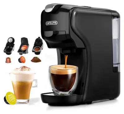 3-in-1 Kaffeemaschine, 19 bar, Heiß/Kalt, 1450 W, 600 ml, Schwarz
