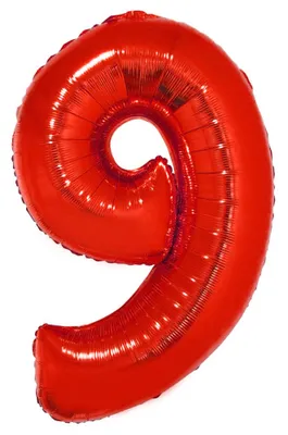 Produktbild von XXL Zahlen Folienballon 100 cm - Rot Zahl: 9