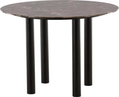 Obrázok produktu pre FURNLUX Jedálenský stôl Havsten Brown And Black 106 cm / Hlavná farba: hnedá / Rozmery: 106 x 106 x 75 cm