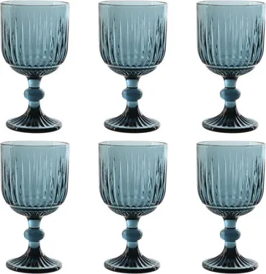 Obrázek produktu pro Sada skla Home ESPRIT Blue Crystal 8,8 x 8,8 x 16,3 cm (6 kusů)
