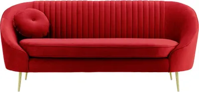 Produktbild von SLF24 - 2,5-Sitzer Sofa Kooper mit Ziernähten - rot - Velluto 7