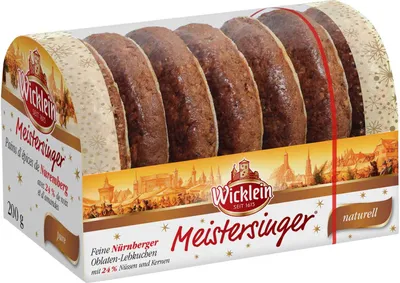 Produktbild von Wicklein Meistersinger Feine Nürnberger Oblaten-Lebkuchen naturell 200g