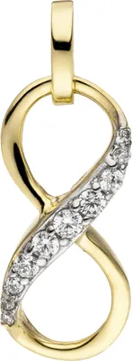 Produktbild von JOBO Anhänger Unendlichkeit 375 Gold Gelbgold 10 Zirkonia Goldanhänger