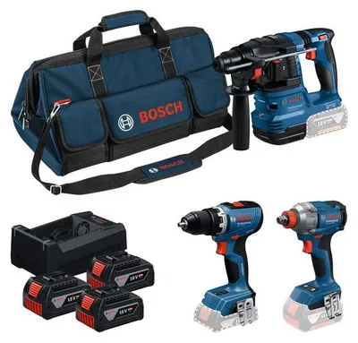 Produktbild von Combo Kit 18V-Set mit 3 Werkzeugen: GSR + GDX + GBH + 3x5.0Ah + GAL 12V/18V-80