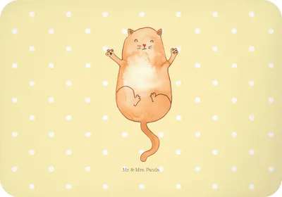 Produktbild von Mr. & Mrs. Panda Kühlschrankmagnet Katze Umarmen - Gelb Pastell - Geschenk, wandmagnet, Katzen, Familie, magnet, whiteboardmagnet, Freunde, Cats, zettelhalter