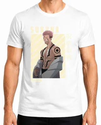 Productafbeelding van Sukuna Jujutsu Kaisen Ryomen Sukuna Anime Manga T-shirt voor heren, wit, maat 3XL