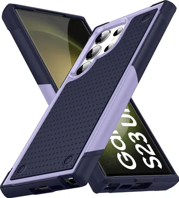 Produktbild von Für Samsung Galaxy S23 Ultra Hülle Militärqualität Stoßfest Hybrid 2 in 1 Hart PC Weich TPU Handyhülle Lila Blau