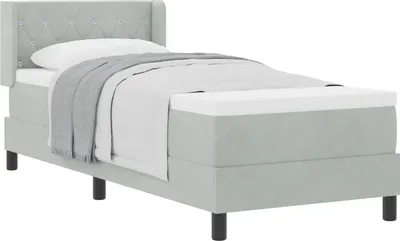 Immagine prodotto di Letto boxspring vidaXL con testiera, grigio chiaro, 200 x 80 cm, velluto