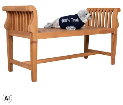 Produktbild von Gartenbank Wigan Teak 130 cm ohne Rückenlehne Massivholz