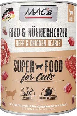 Produktbild von MAC's RIND & HÜHNERHERZEN, Adult, jede Rasse, Rind, Huhn, Herz, 800 g