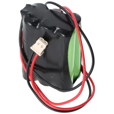 Imagen del producto de Batería recargable NiMH de 7,2V y 600mAh, tipo Micro AAA, con cable de 200mm y conector, compatible con Beghelli 415390000