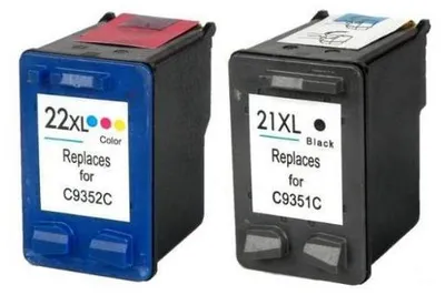 Produktbild von Druckerpatronenset kompatibel mit HP 21 XL + HP 22 XL - HP C9351AE + HP C9352AE