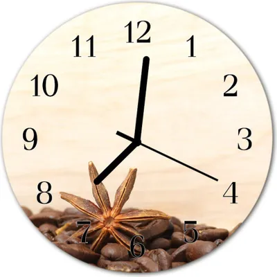 Produktbild von Glasuhr Wanduhr Küchenuhr Echt-Glas 30fi cm Kaffeebohnen braun