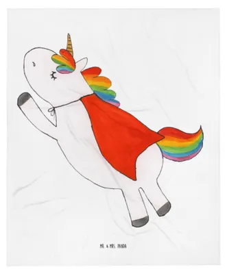 Produktbild von Mr. & Mrs. Panda Babydecke Einhorn Geburtstag - Weiß - Geschenk, Fleecedecke, Geburtstagsgeschenk, Einhörner, Unicorn, Plaid, Held, Kinderwagendecke, Schlummerdecke