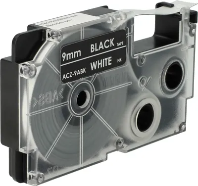 Produktbild von vhbw Schriftband-Kassette Ersatz für Casio XR-9ABK, XR-9ABK1 für Etiketten-Drucker 8m x 9mm Weiß auf Schwarz