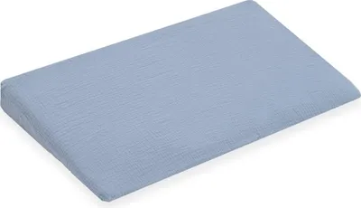 Immagine prodotto di Nuovo: fodera in mussola blu Baby STANDARD 59x37 cm per cuscino per neonati