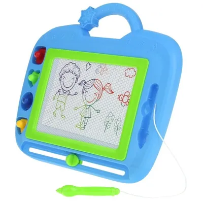 Produktbild von Magnetische, farbige Schreibtafel zum Schreiben, Malen und Stempeln - Blau